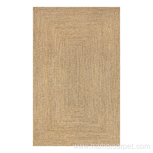 polypropylene braided woven brown outdoor patio floor rug